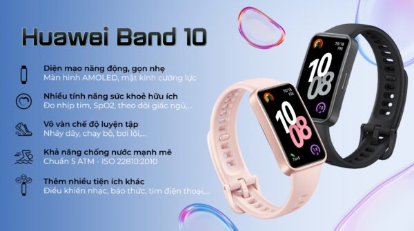 vm3 Vòng đeo tay thông minh Huawei Band 10 viền nhựa